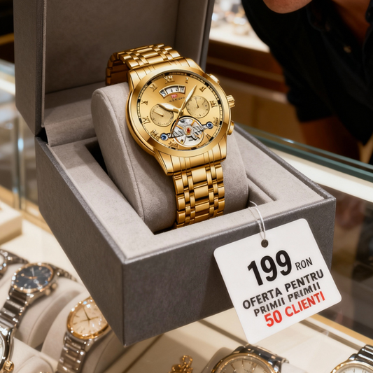 Ceas bărbătesc placat cu aur